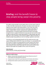 Briefing: end the benefit freeze to stop people being swept into poverty
